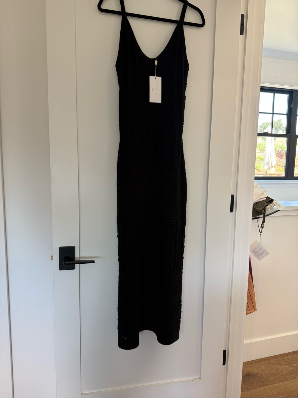 Caroline Constas Black Knit Maxi Dress M